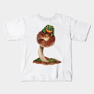 Watercolor - Frog on mushroom Kids T-Shirt